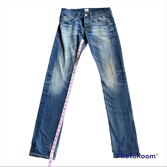 AG Distressed Straight Leg Button Fly Jeans with S925 Rivet. Made in USA - Picture 5 of 10